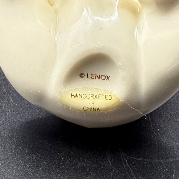 Lenox Handcrafted Ivory Ceramic Elephant Figurine With Gold Accents 3” Tall - Picture 4 of 5